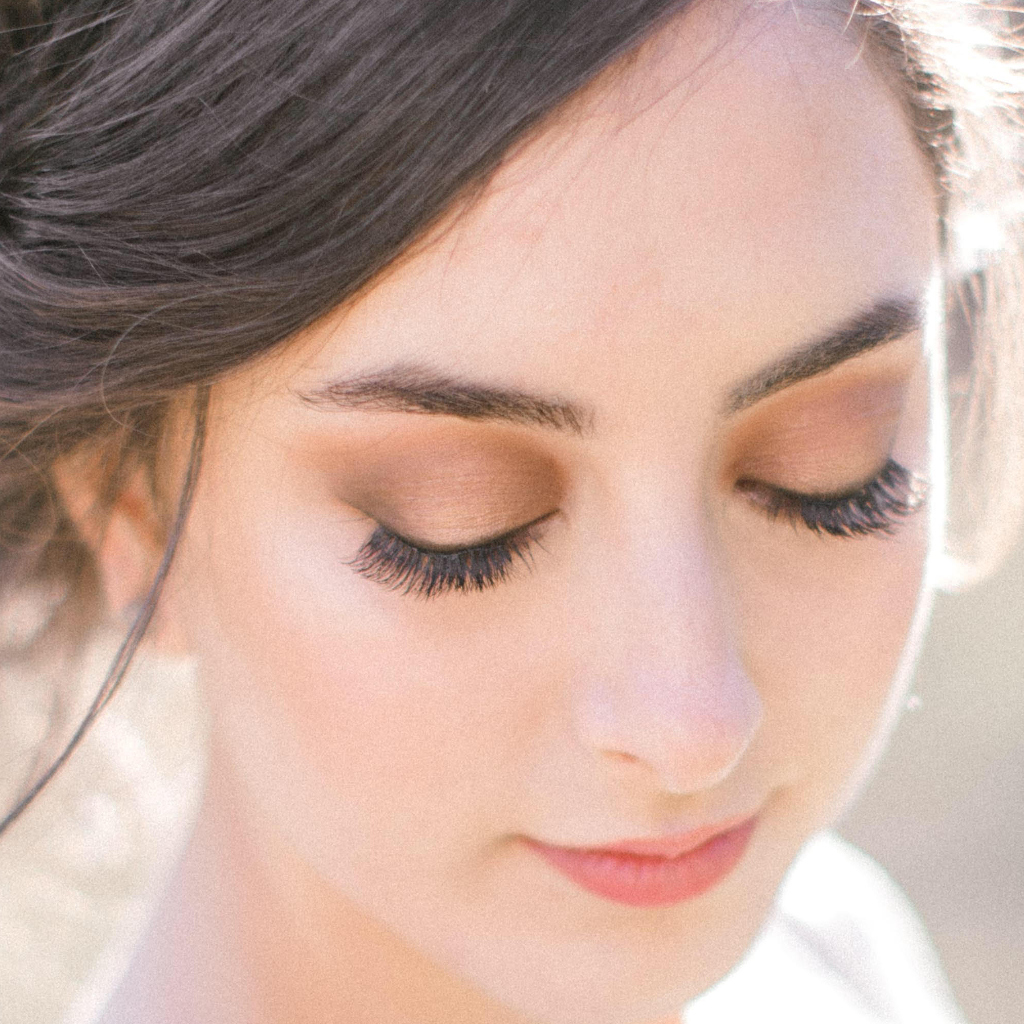 Natural makeup during styled shoot