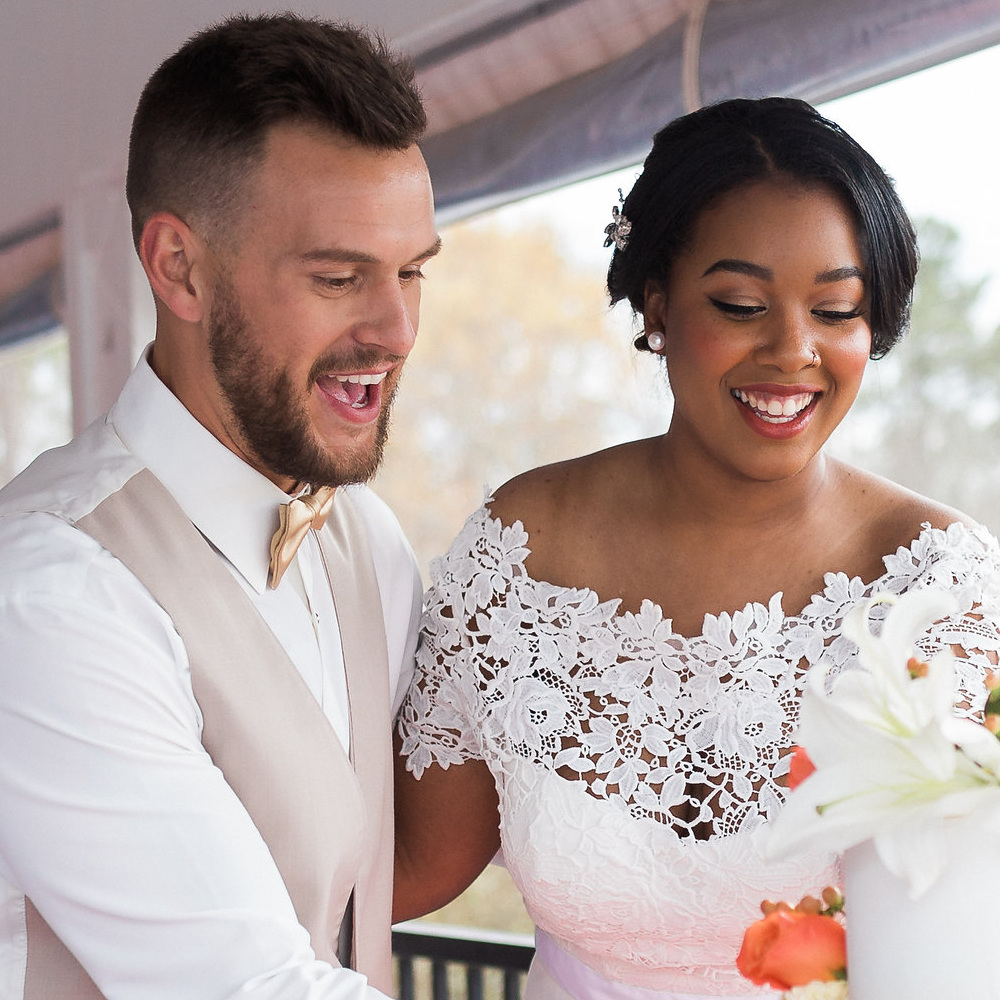 Lana with her Wedding Cake