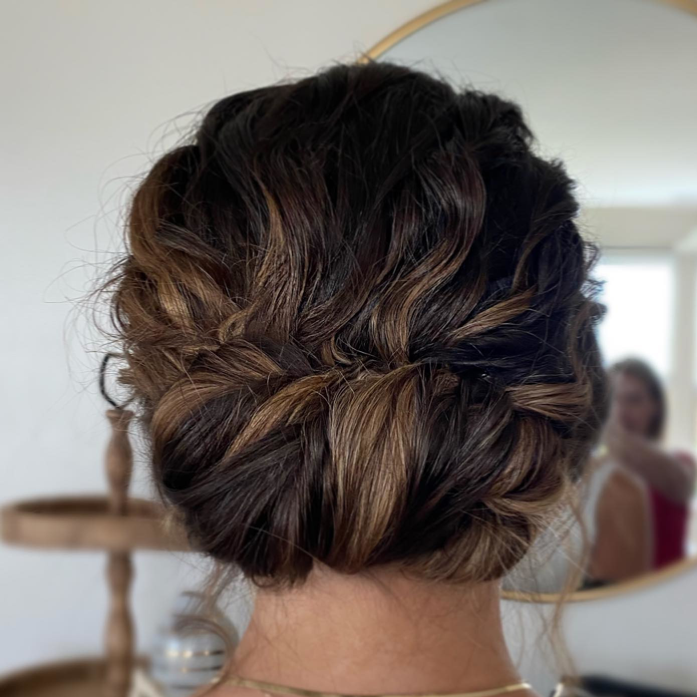 Low boho bun hairstyle